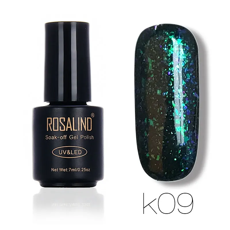 ROSALIND гель 1S 7 мл Блестящий Galaxy лак для ногтей гель для ногтей салон замочить-офф лак Полупостоянный лак для ногтей верхнее Базовое покрытие - Цвет: RAK09