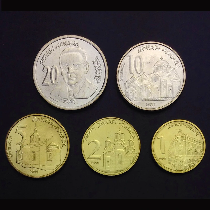 Сербия 5 шт./компл. UNC оригинальная монета|coin coins|coins originalcoins original set |