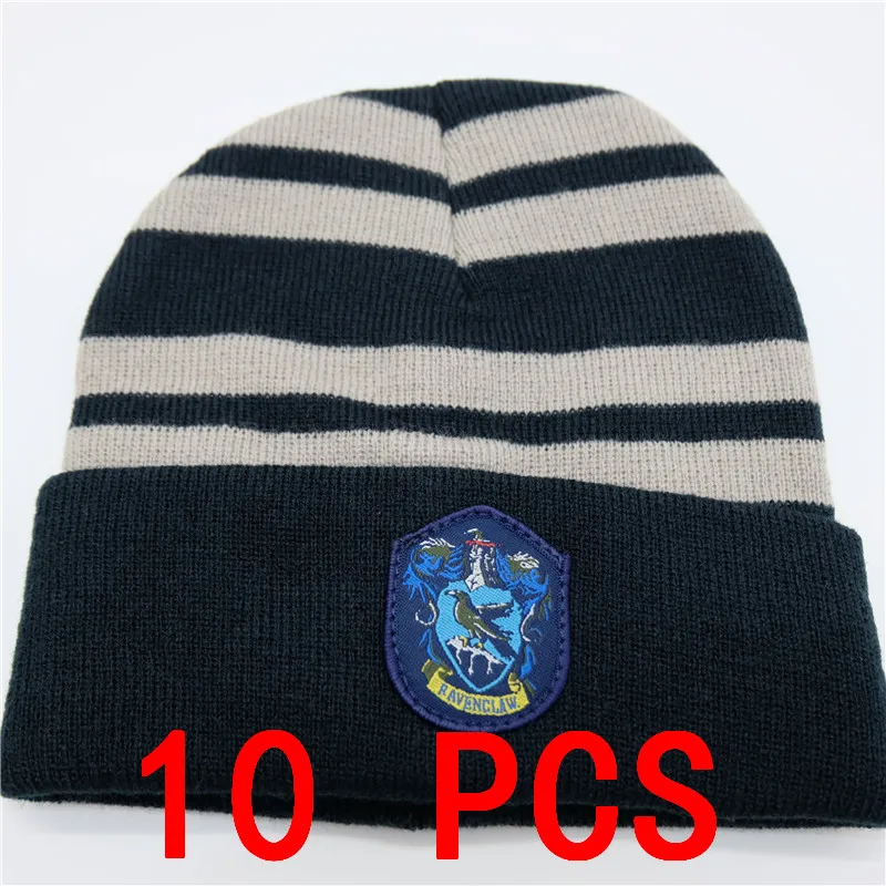 10 PCS Badge cap 10 шт/партия Гермиона шляпы галстук перчатки носки Гриффиндор Слизерин Hufflepuff Кепка Когтевран косплей костюм мужчины женщины шарф для мальчика, девочки - Цвет: 10 PCS Badge cap