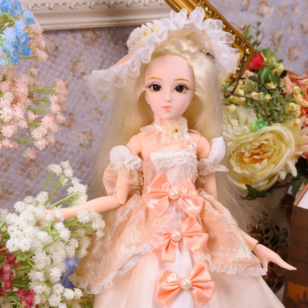 DQ bjd 45 см дневник королевы 1/4 блонд волосы куклы шампанское одежда шляпа обувь