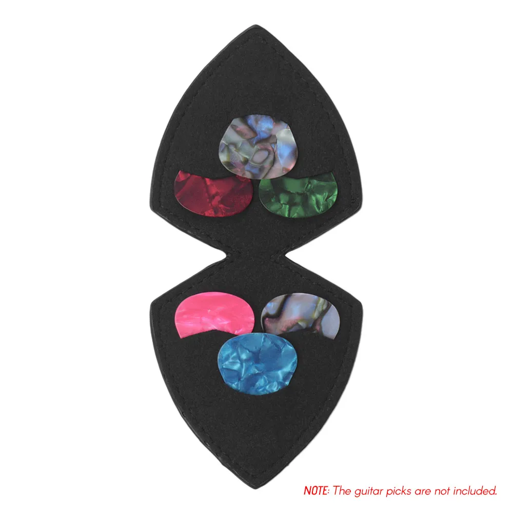 Чехол для гитарных медиаторов в форме щита 6 шт. из микрофибры искусственной кожи