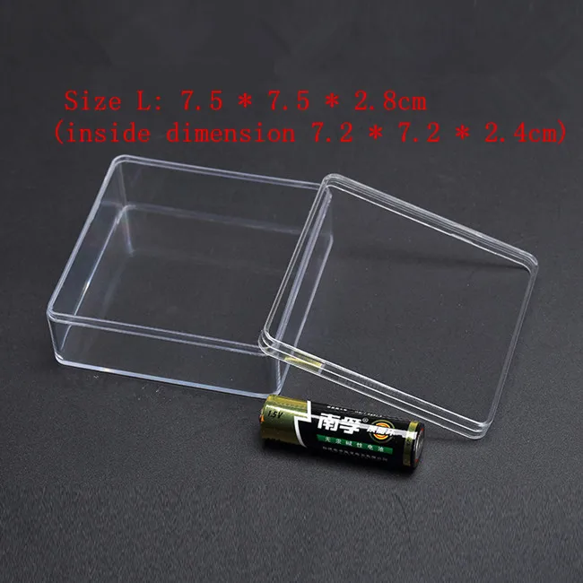 Пластиковая квадратная прозрачная коробка для хранения ювелирных изделий 5