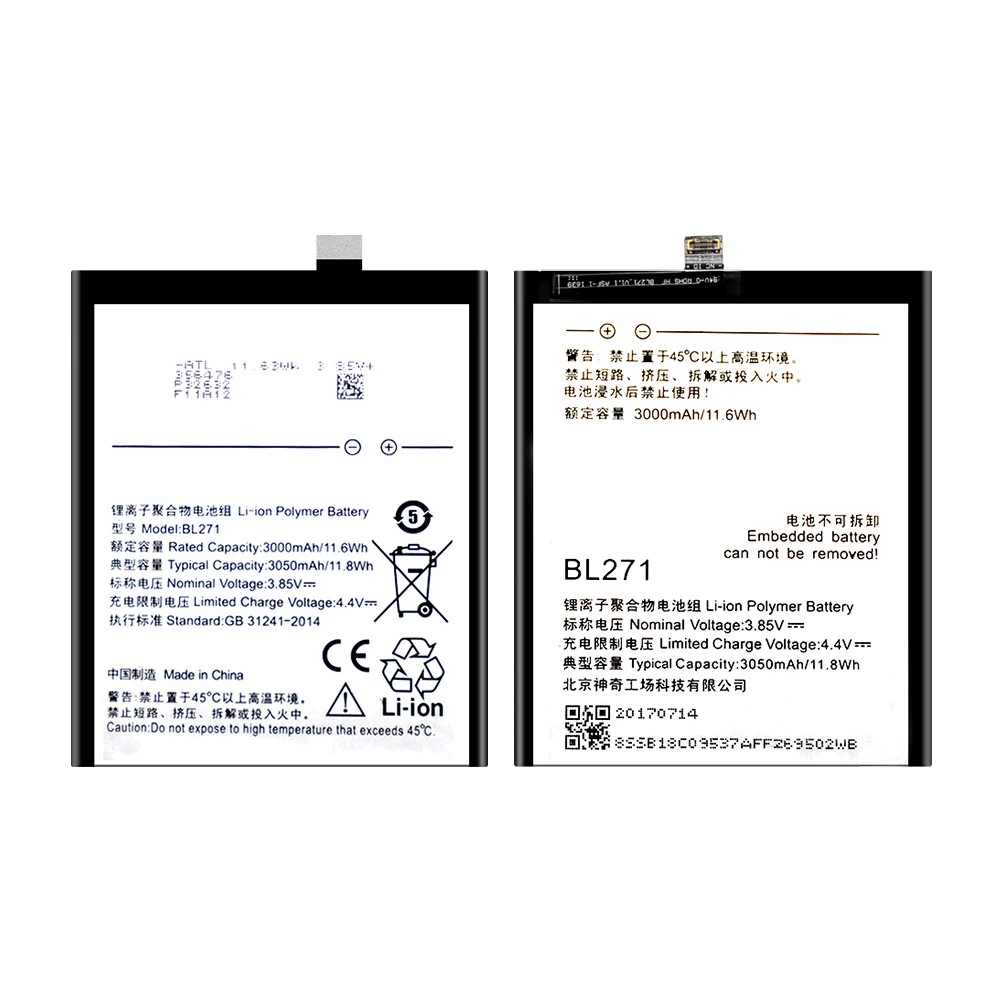 Оригинальный аккумулятор BL271 для Lenovo Z2 X/ ZUK Edge Z2151 akku Li Ion 3000/3050 мАч + Инструменты