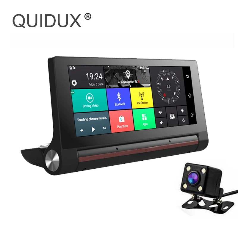 QUIDUX 3g Android 6 86 &quotips DVR FHD 1080P автомобильная видеокамера gps навигатор Двойная камера