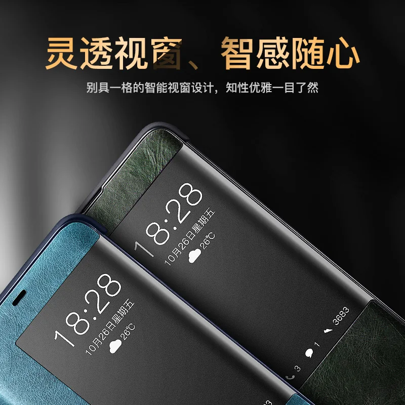 XOOMZ брендовый деловой чехол из натуральной кожи для huawei mate 20 Pro, умный спящий воловьей кожи, умный чехол для телефона huawei mate 20