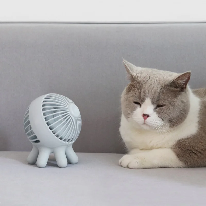 

Creative Octopus Fan USB Desktop Powerful Fan 1400mah Battery Summer Cooling Fan 2 Colors
