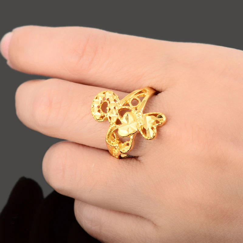 2017 роскошные свадебные 24K позолоченные Свадебные Кольца для женщин вакуумные