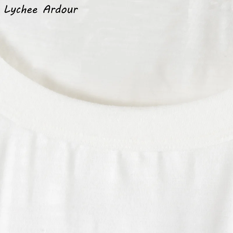 Lychee Ardour женская футболка с вышитыми буквами из мультфильма Весенняя Летняя