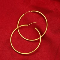 brincos femme 5cm big hoop earrings for women african yellow gold color earing party bridal jewelry accessory gifts not allergic