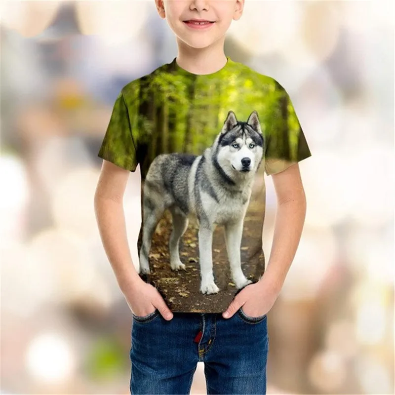 Liumaohua/детская модная Толстовка Футболка с 3D-принтом в виде животных собак