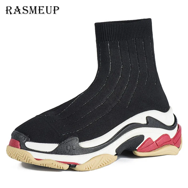 Кроссовки RASMEUP сетчатые с высоким берцем 2019 модные повседневные женские без