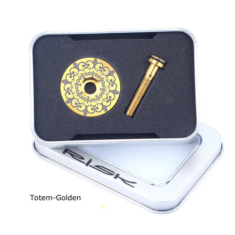 Totem-Golden 1 Набор RISK 1 1/" /28,6 мм для горной дороги, велосипеда, впереди, гарнитура, верхняя крышка руля и M6x30, болт со стержнем звездообразной гайки, болт CT4, титан - Цвет: Totem-Golden