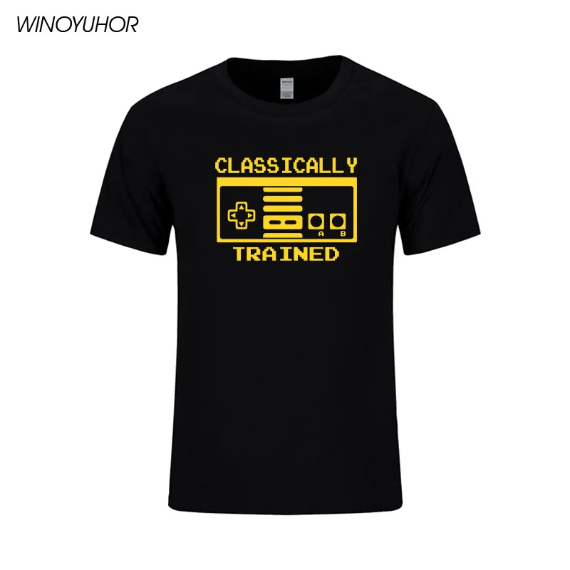 Классическая мужская футболка с контроллером видеоигры летняя Модная хлопковая