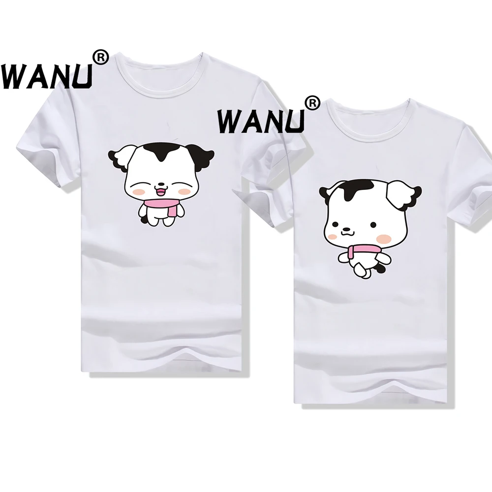 Kawaii/Семейные футболки с милым котом женские мужские летние парные для влюбленных