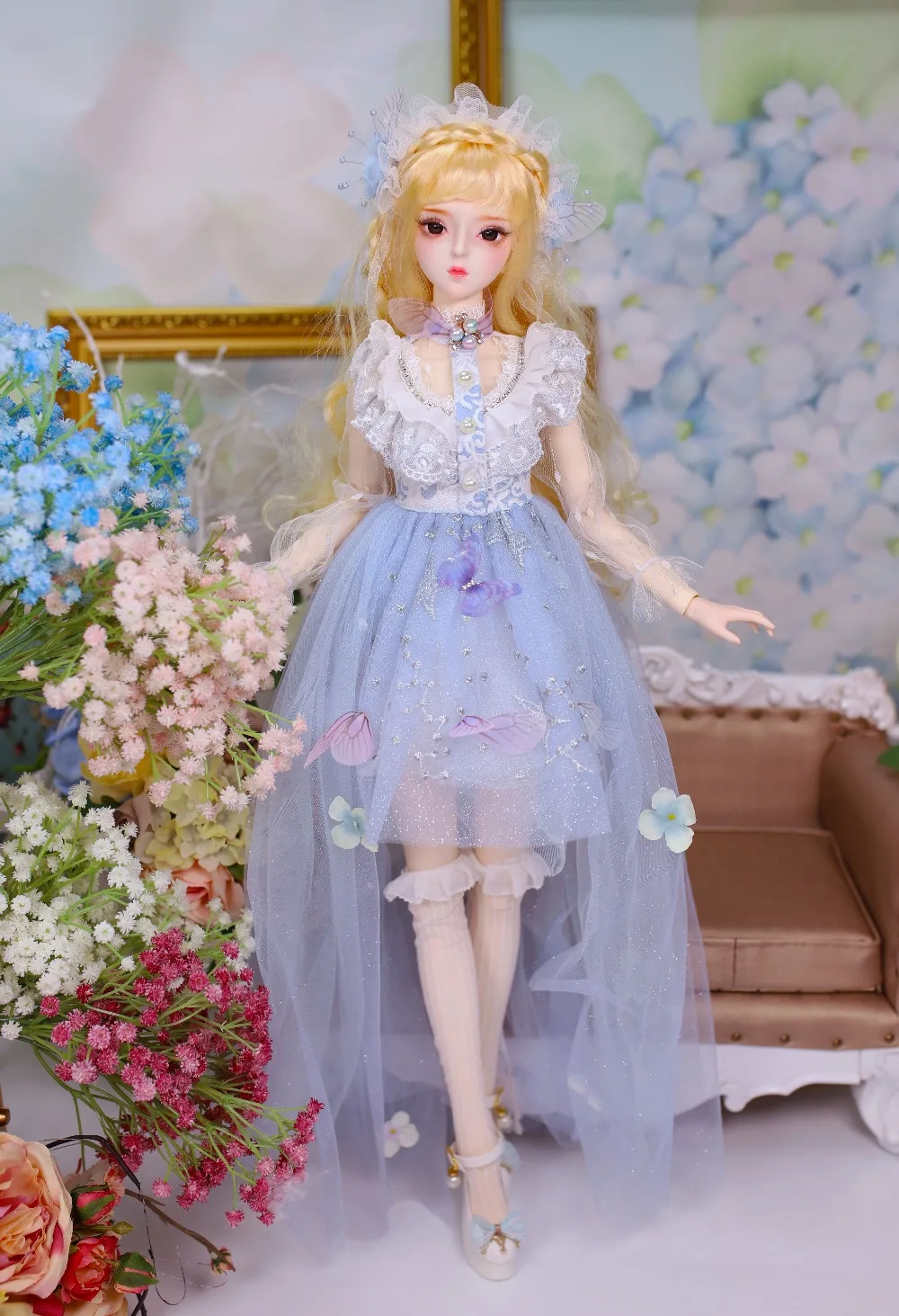 Одежда для 1/3 BJD кукла 62 см изысканное платье ручной работы Высокое качество Ледяной, SD