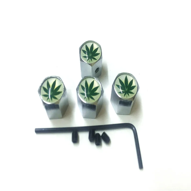 4 шт./лот Противоугонный стильный логотип с зеленым Кленовым листом