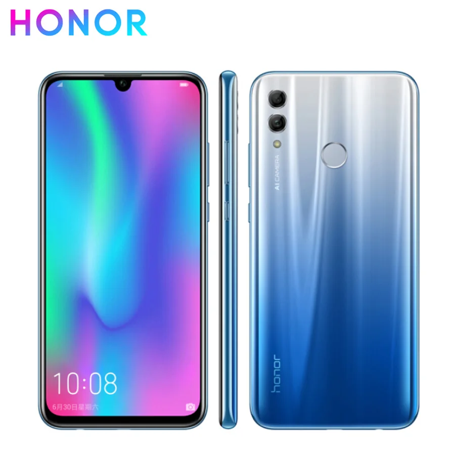 honor 10 lite, сеть 4G LTE, мобильный телефон, 6,2" 6 ГБ Оперативная память 64/128 ГБ Встроенная память Kirin 710 Octa Core Android 9,0 2340X1080px двойные задние Камера