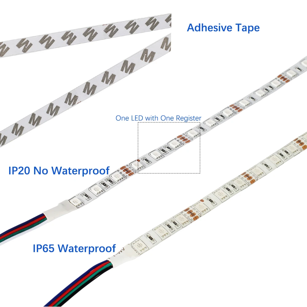 Светодиодные ленты 5050 RGB RGBW rgbww 60 Светодиодный s/m 5 м с ИК-пульт 12 V 3A адаптер DC12V 5050 Светодиодные ленты свет комплект