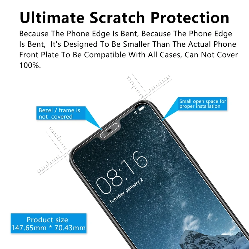 2.5D 0 26 мм 9H Премиум Закаленное стекло для Nokia X6 5 8 дюйма Защитная пленка | Мобильные