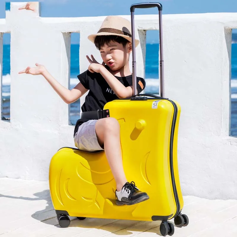 yellow LeTrend милый пони мультфильм детей на колёсиках Спиннер чемодан колеса студентов Многофункциональный тележка детская сумка - Цвет: yellow