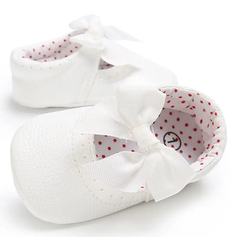 New Faashion Baby Girl Leather Shoes PU Bowknot Princess Toddler Slip into Prewalkers 0-18 M |