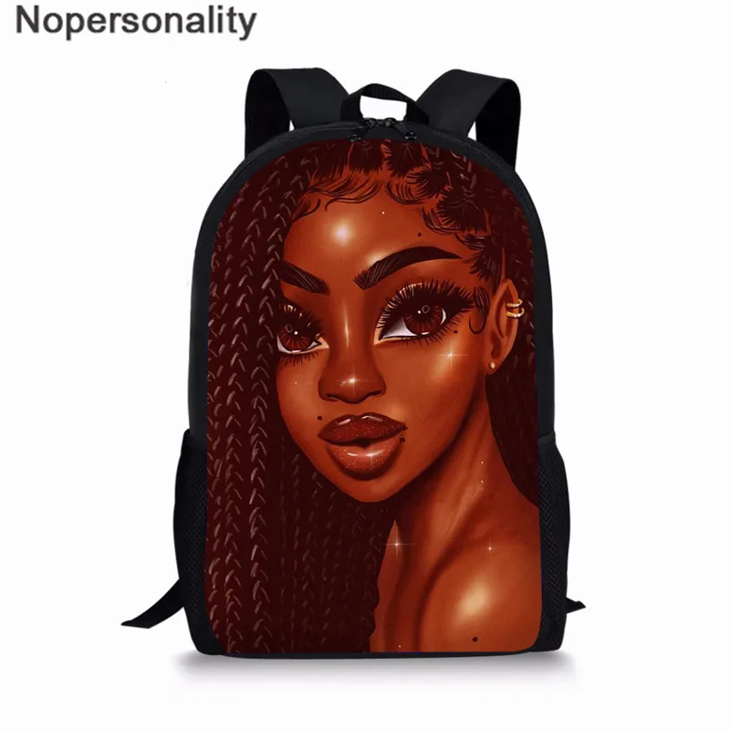 LH1062C Nopersonality Black Art Afro Girl Print African Backpack for School Teenage Girls Book Bags Toddler Schoolbag Mochila Escolar - Цвет: LH1062C