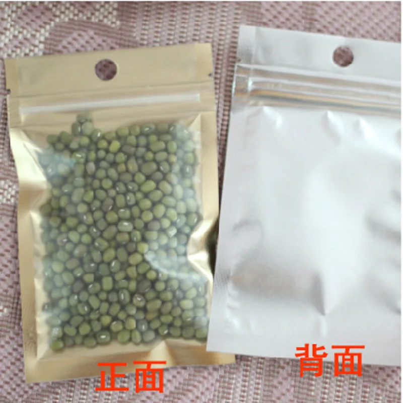 22*29 см золотой/прозрачный запечатанный пластиковый пакет на молнии для розничной