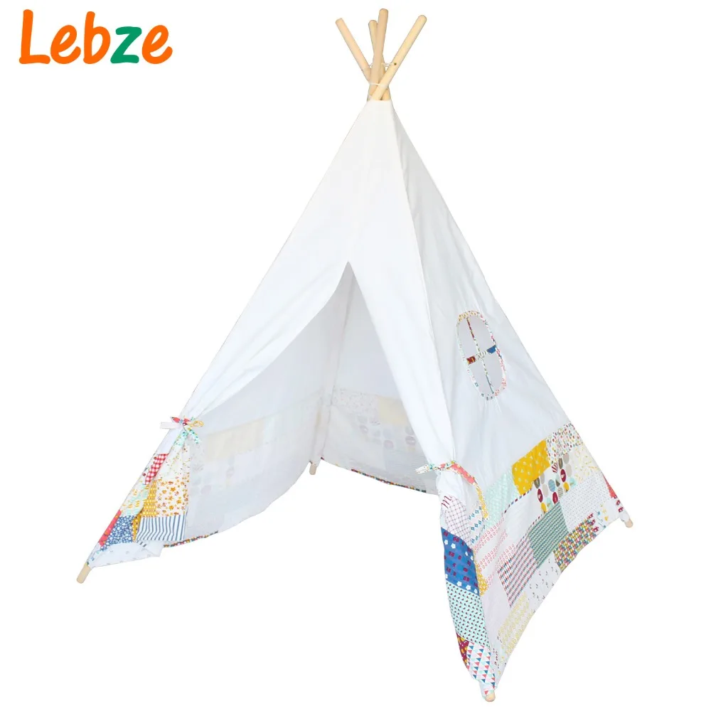 Четыре полюса индийская Игровая палатка лоскутные Детские Прорезыватели для