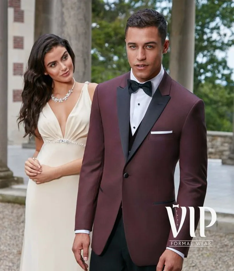 

Burgundy Suit Mens Beach Wedding Groom Tuxedo Slim Fit Modern Custom Made 2022
