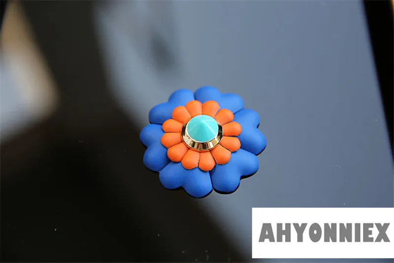 L Бренд AHYONNIEX, 3D обувь, украшенная кожаным цветком, нашивка, ПРИШИТАЯ аппликация, одежда, обувь, сумки, украшение, патч, аксессуары для DIY - Цвет: L