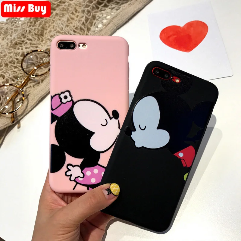 Прекрасный мультфильм Микки Минни Телефон чехол для iPhone 7 6s 8 плюс пара жесткий