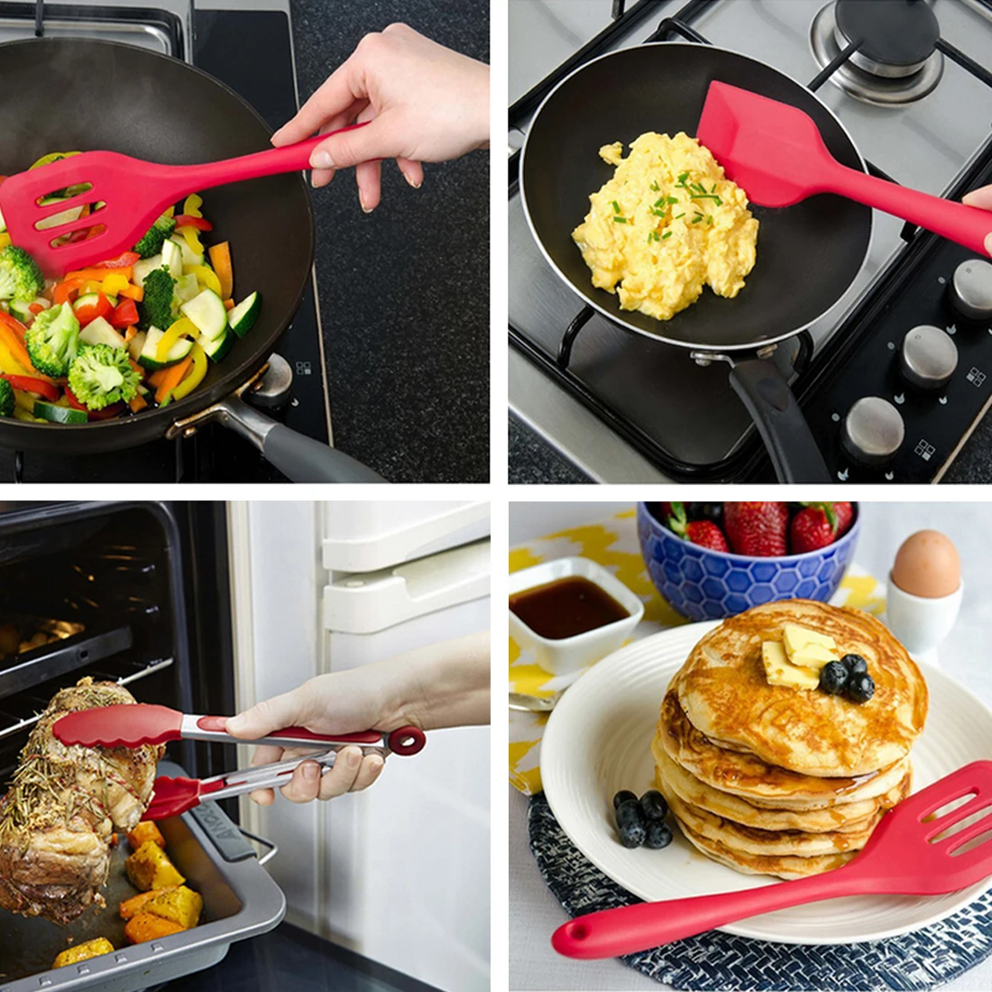 

Good 10Pc Heat Resistant Silicone Cookware Set Nonstick Cooking Tools Kitchen & Baking Tool Kit Utensils