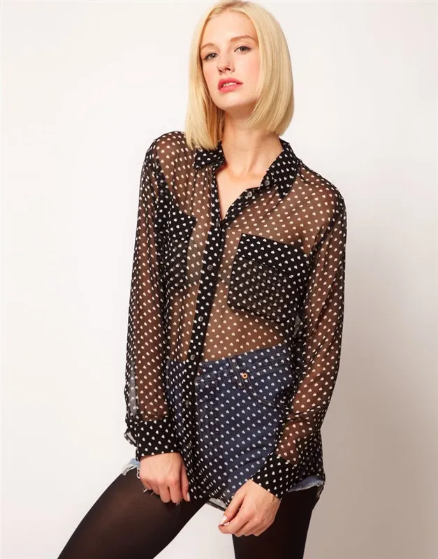 Бесплатная доставка весенне Летние шифоновые Повседневные Блузки для девочек с