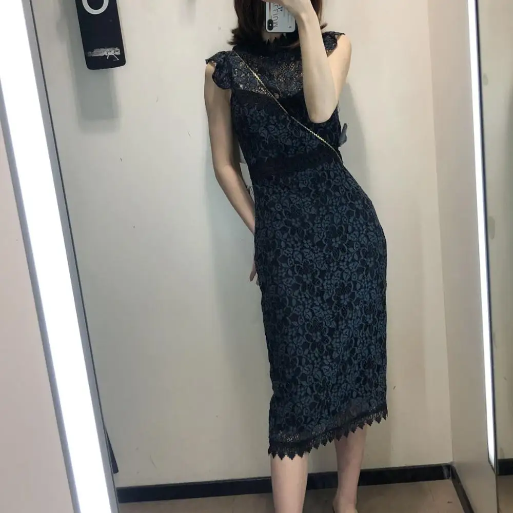 Хорошее качество однотонное кружевное платье для женщин|Женские платья| |