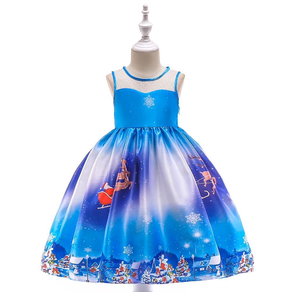 2018 autumn Christmas new style kids dresses for girl Stylish dress theme party princess print | Детская одежда и обувь