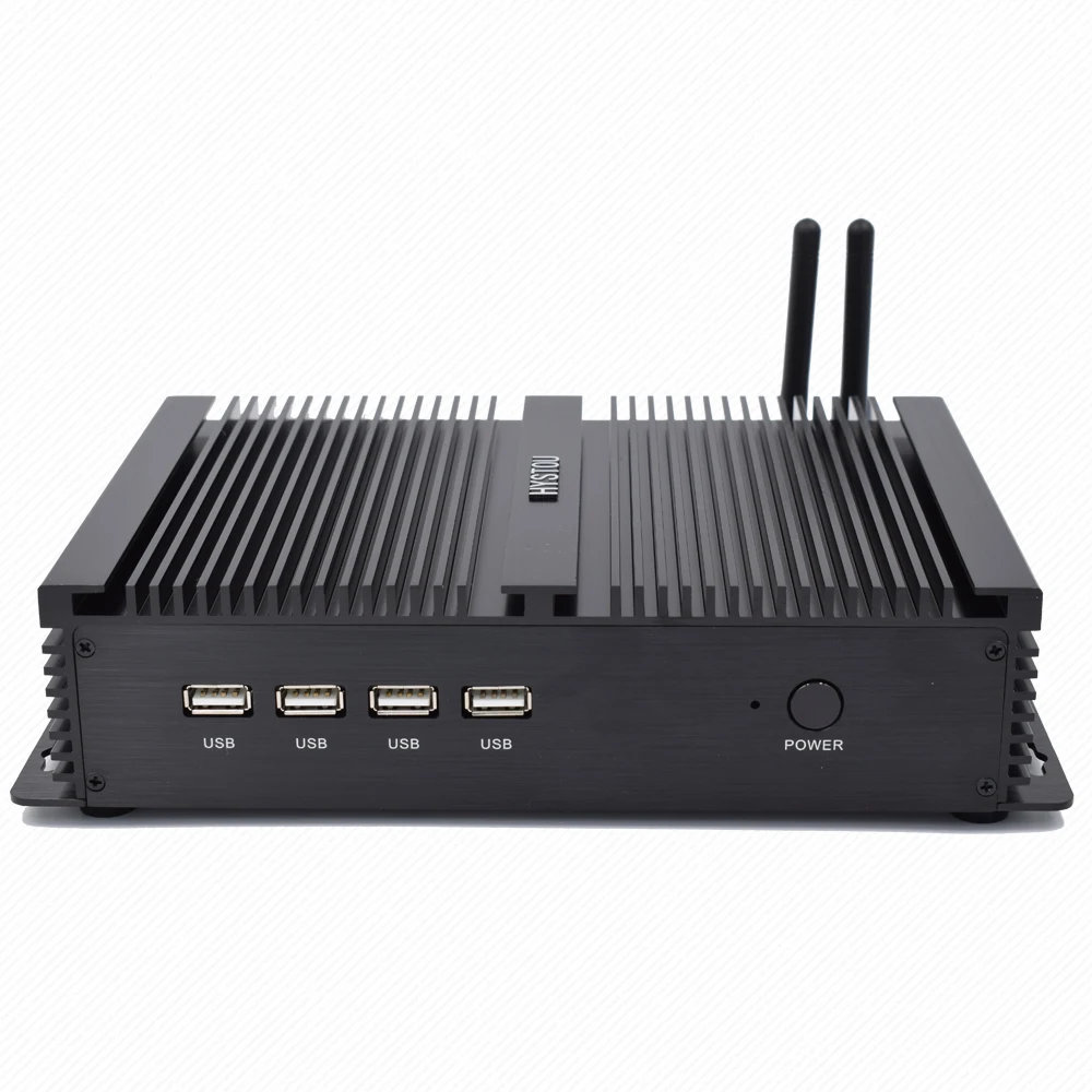 Двойной NIC LAN безвентиляторный мини ПК Intel Core i5 3317U Windows7 XP промышленный 1007U ULHD 4K TV Box 4