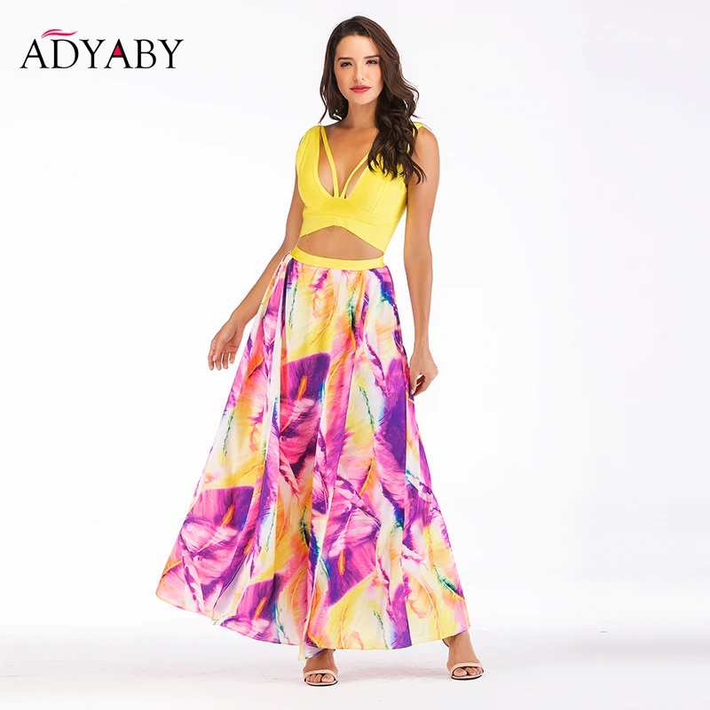 

Желтые длинные макси платье Для женщин 2018 г. модные летние пикантные с v-образным вырезом открытые платья с открытым разрез вечерние пляжное...