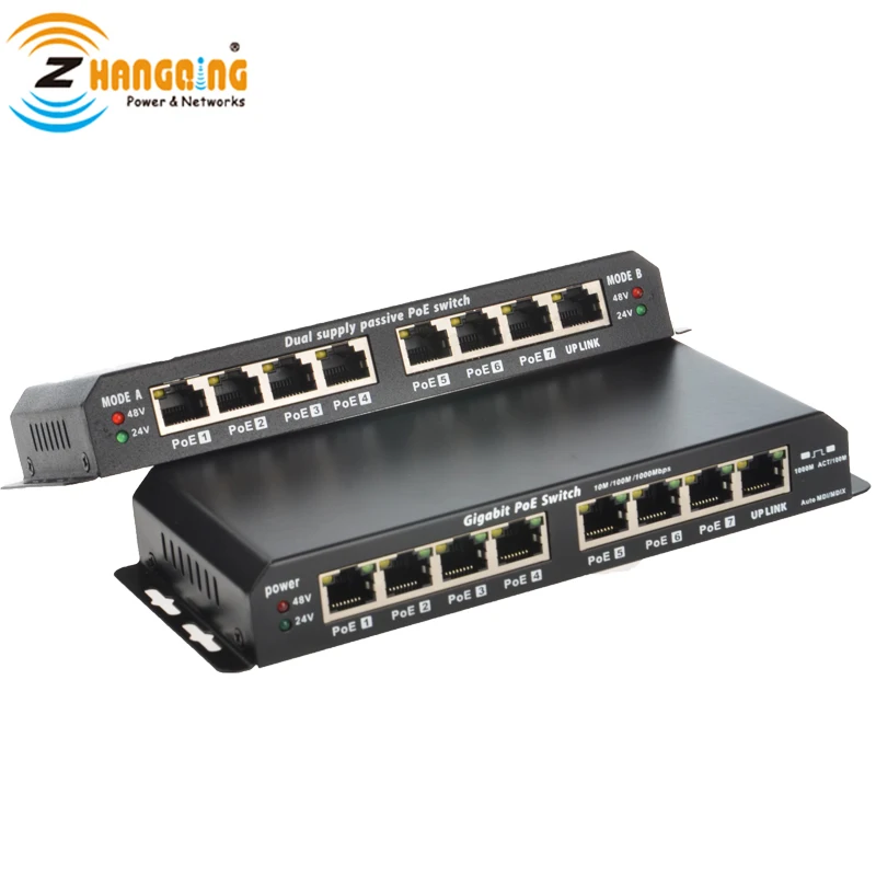 Пассивный коммутатор PoE 8 портов гигабитный разъем poe 1 7 ретранслятор для UNIFI / Mikrotik