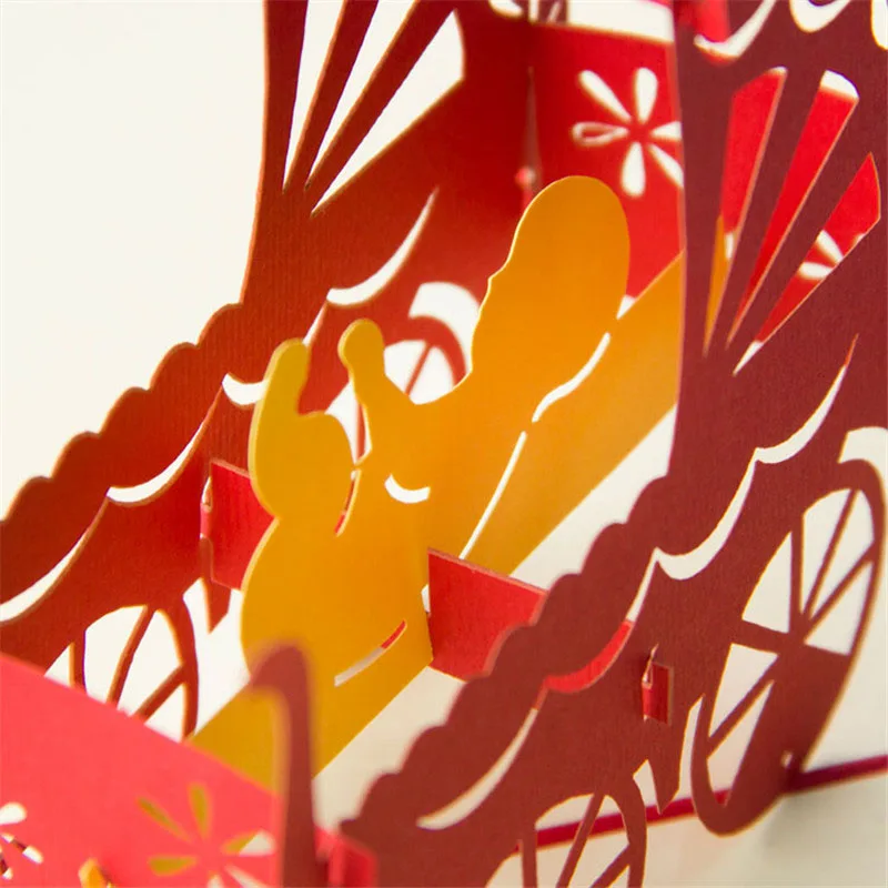 3D лазерная резка ручная детская коляска для родителей и детей вечеринки бумажные