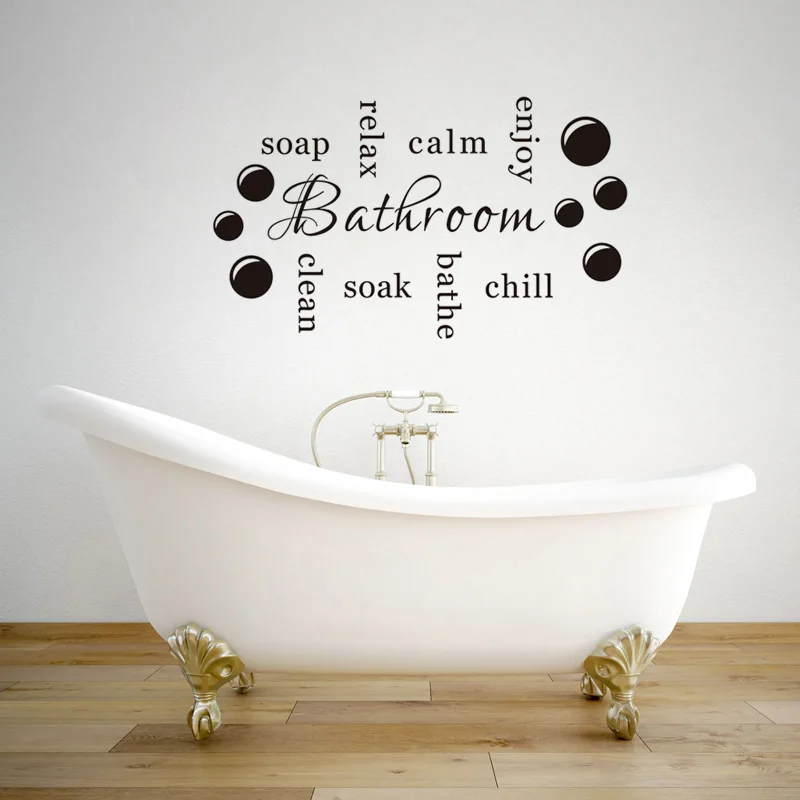 Креативные настенные наклейки для ванной комнаты унитаза DIY Съемные Виниловые