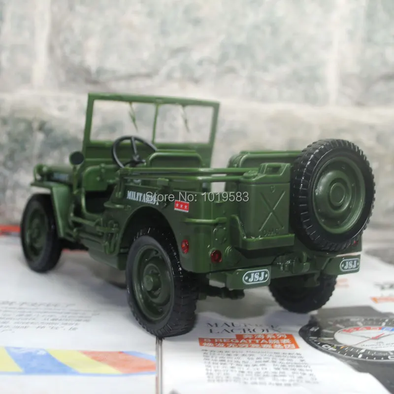 YJ 1/18 Scale World War II U. S. Army Willys JEEP Diecast Metal Car Model Toy New In Box For Collection/Gift/Kids |