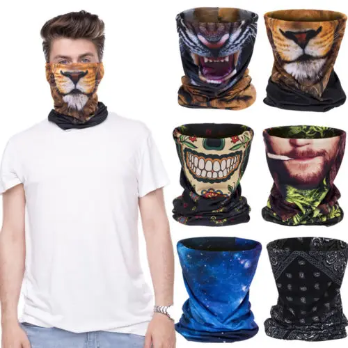 

2018 Multi Use 3D Printed Motorbike Cycling Neck Tube Warmer Scarf Face Mask Cool Bike Ring Scarves