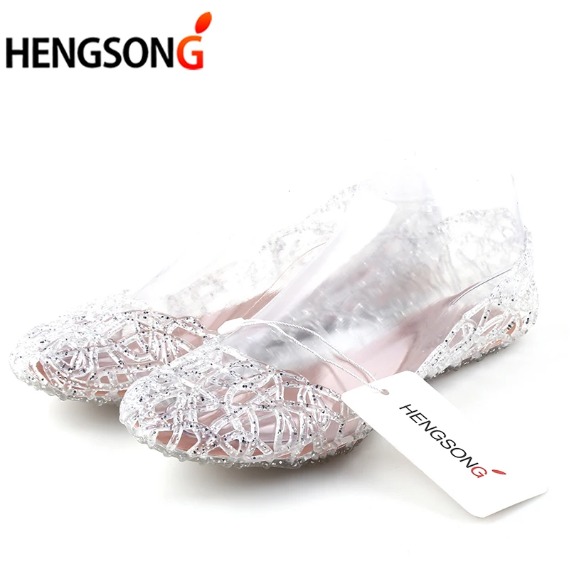 HENGSONG/женские сандалии; коллекция года; Модные женские сандалии для девочек; Летняя женская повседневная прозрачная обувь; сандалии; сетчатая обувь на плоской подошве; 23-25 см