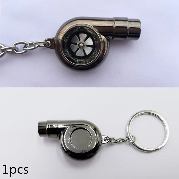 1pcs Автомобильный металлический брелок со звуком турбо брелок втулка подшипник спиннинга автозапчасти Модель турбины турбо зарядное устройство кольцо ключ турбо брелок - Название цвета: 1pcs