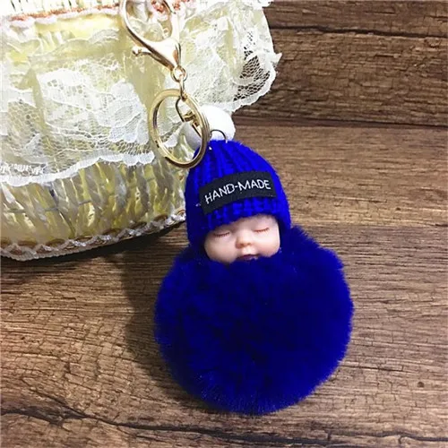 1 шт. милый пушистый спальный брелок для ключей с помпоном из кроличьего меха, брелок для автомобиля, женский брелок для ключей, сумка для ключей, подвеска, ювелирные украшения - Цвет: Pic SHow 11