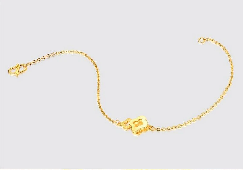 Luxury Fashion 999 24K Yellow gold O chain Flower Lady's Bracelet 2.34g | Украшения и аксессуары