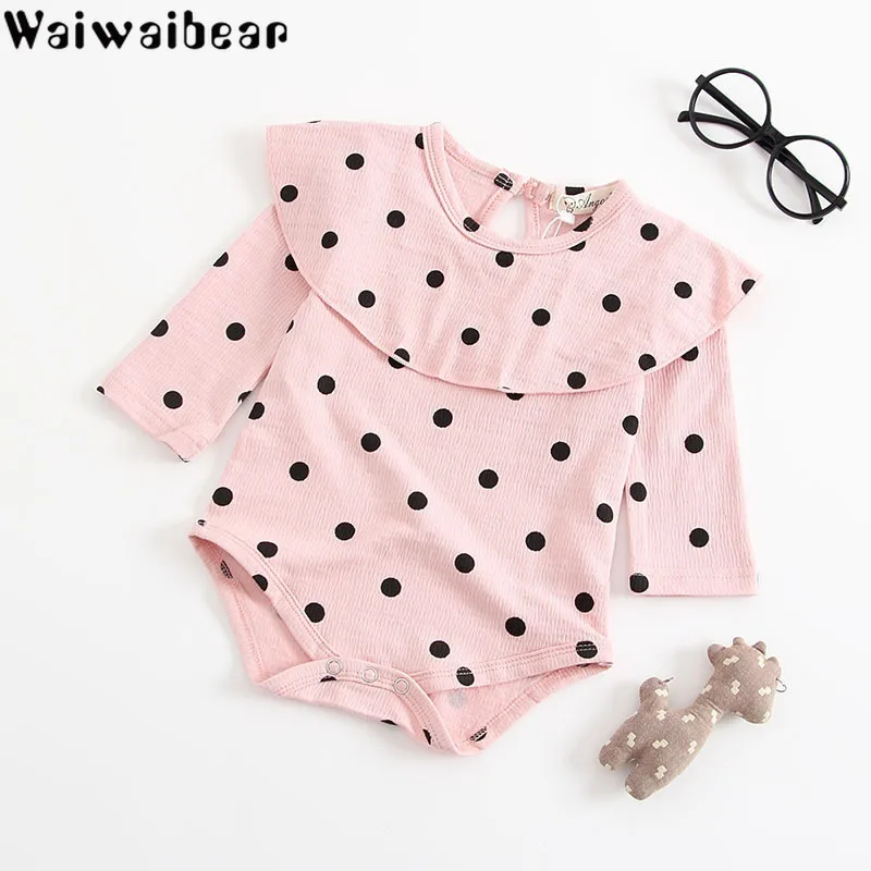 Унисекс комбинезон для новорожденных девочек Waiwaibear с длинными рукавами из хлопка ZHBB16.