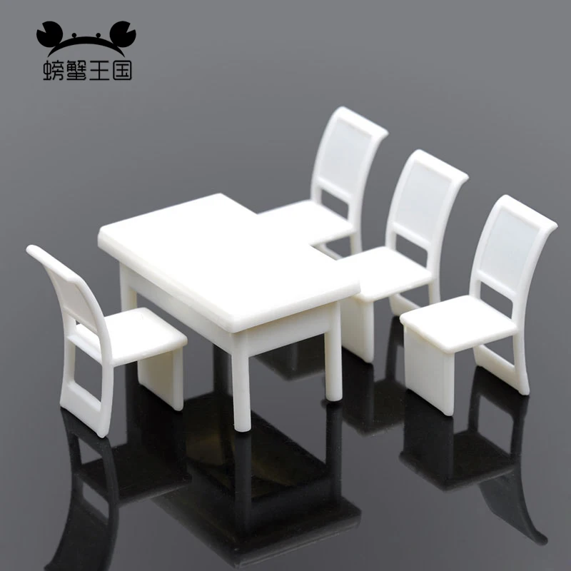5Pcs/set 1:50 Scale Dining Chair Table Furniture Set For Dol