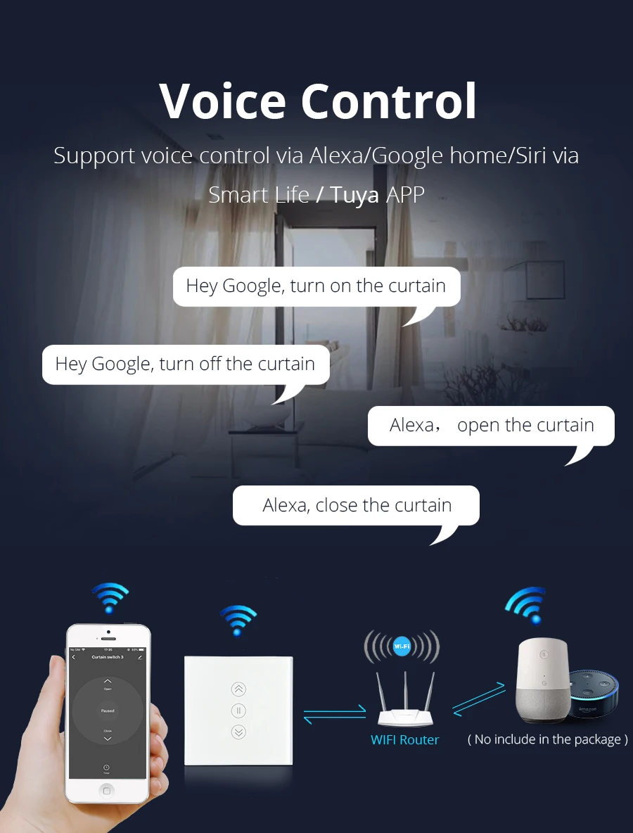 [Подсветка опционально] Zemismart WiFi занавес переключатель электрический умный роллер тенты переключатели TUYA Alexa Google Home Голосовое управление
