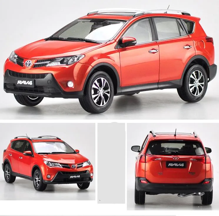 Высокая имитация RAV4 TOYOTA SUV, оригинальная усовершенствованная коллекция моделей 1: 18 игрушечных автомобилей из сплава, литая металлическая модель автомобиля